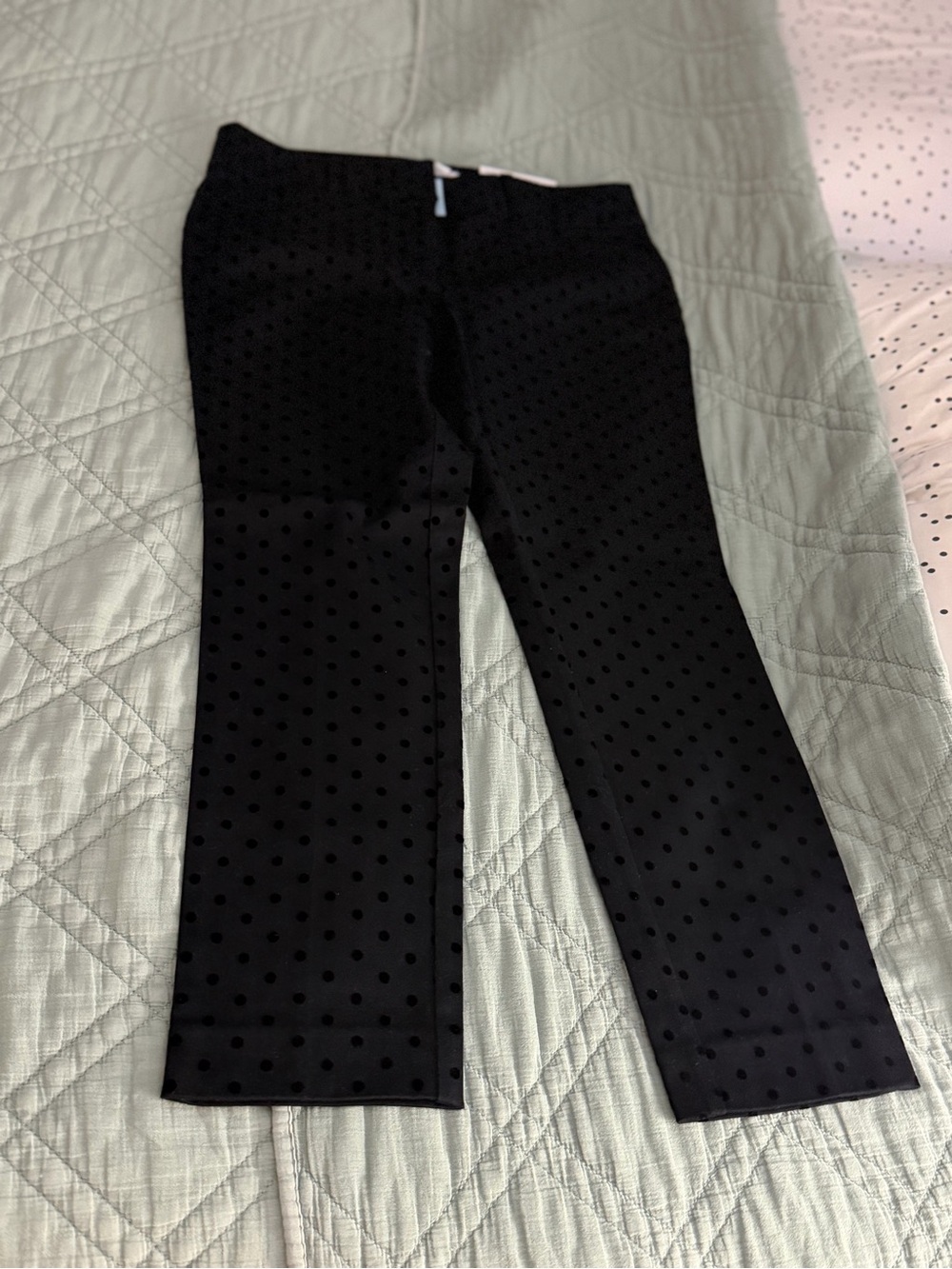 LOFT Black Polka Dot Sutton Skinny Ankle Pants
